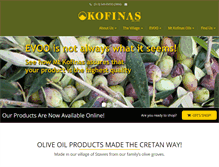 Tablet Screenshot of kofinasoliveoil.com